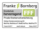 Private Krankenvollversicherung: Siegel Franke Bornberg Grundschutz hervorragend